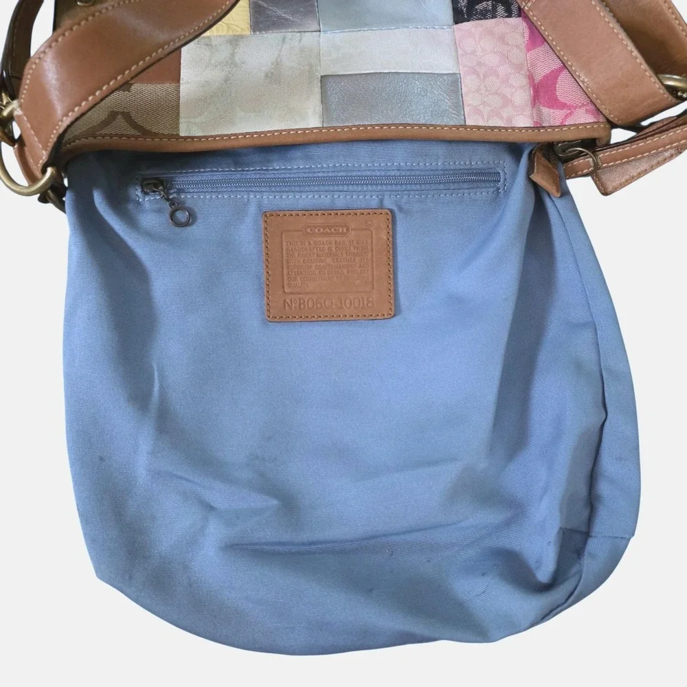 Coach Y2K Patchwork Hobo Bag Medium Colorful Leather Suede Signature Logo 10018